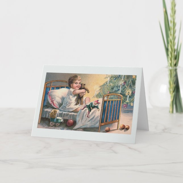 Tarjeta de saludo de época "Navidades por la mañan (Anverso)