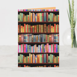 tarjeta de saludo de estantería en blanco