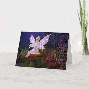 Tarjeta de saludo de Fantasía Rosa de bonito
