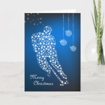 Tarjeta de saludo de Feliz Navidad Hockey Hockey s