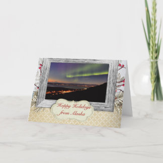 Tarjeta de saludo de feriado de Alaskan Northern L