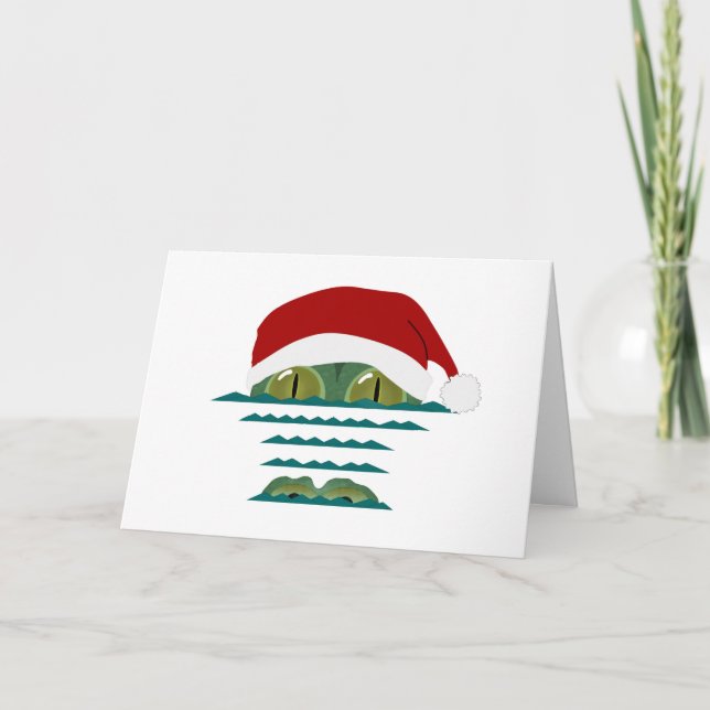 Tarjeta de saludo de feriado de gran croc (Anverso)