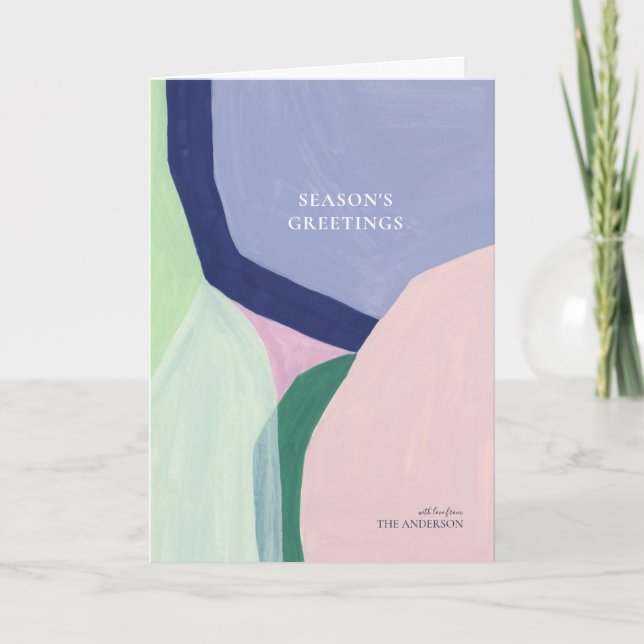 Tarjeta de saludo de feriado de Navidades artístic (Anverso)