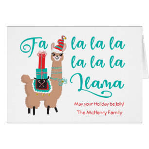 Tarjeta de saludo de feriado Fa la Llama