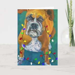 Tarjeta de saludo de feriado muy merry Boxer Chica