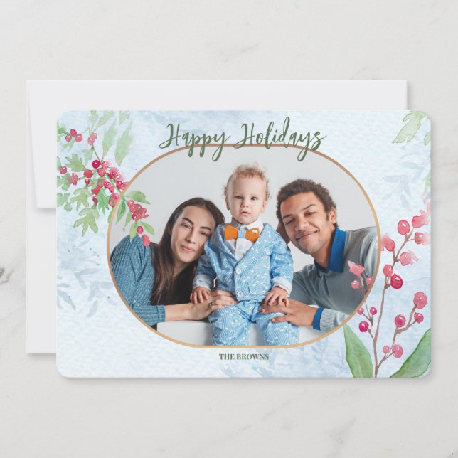 Tarjeta de saludo de festividad de fotos de las Be (Anverso)