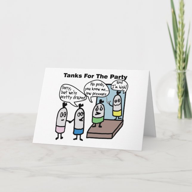 Tarjeta de saludo de Fiesta de tanques (Anverso)