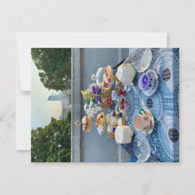 tarjeta de saludo de fiesta de té (Anverso)