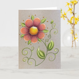 Tarjeta de saludo de flor de primavera