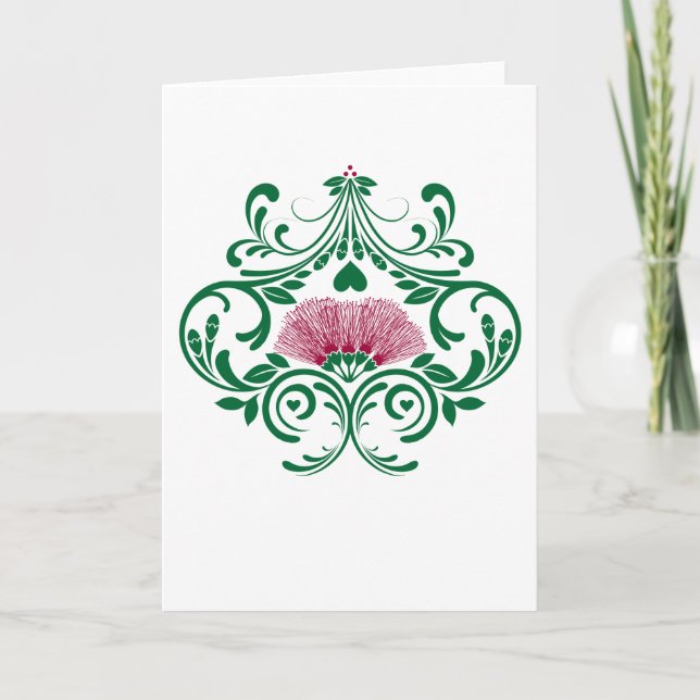 Tarjeta de saludo de Flor Lehua de Hawái (Anverso)