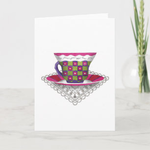 Tarjeta de saludo de Flor Teacup