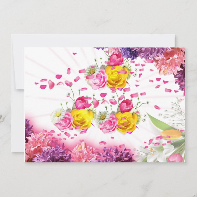 Tarjeta de saludo de flores 5X7 (Anverso)