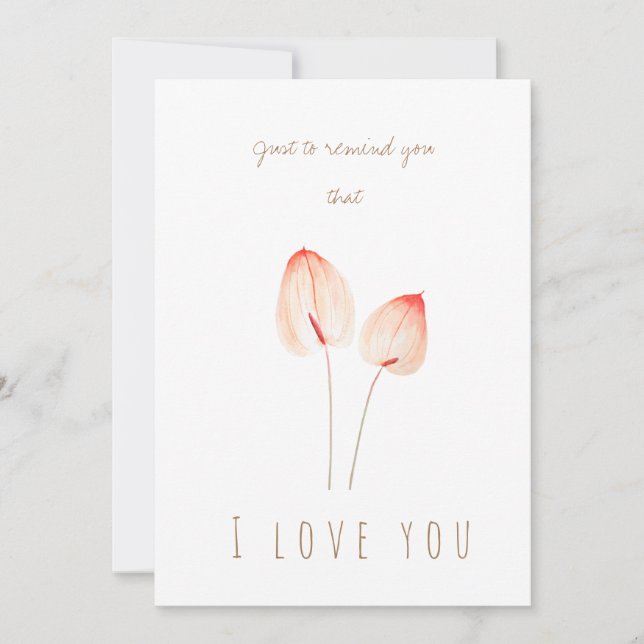 tarjeta de saludo de flores anthurium naranja acua (Anverso)