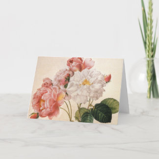 Tarjeta de saludo de flores de estilo Art Rosa Vin
