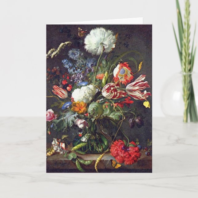 Tarjeta de saludo de flores De Heem (Anverso)