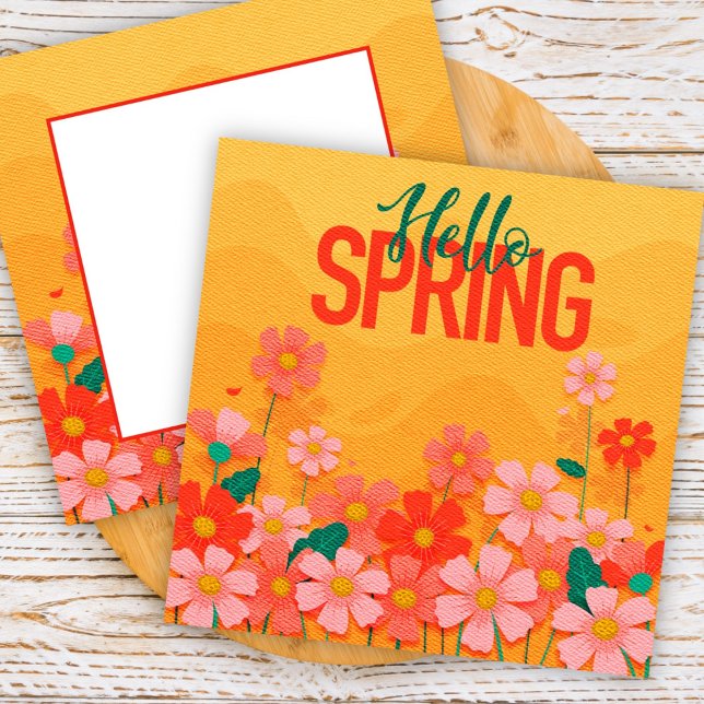 Tarjeta de saludo de flores de primavera Hola (Subido por el creador)