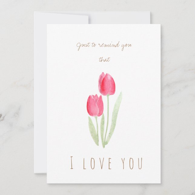 tarjeta de saludo de flores de tulipanes rojos de  (Anverso)