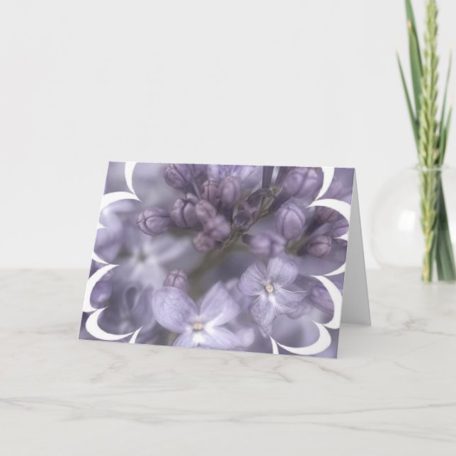 Tarjeta de saludo de Flores Lilac (Anverso)