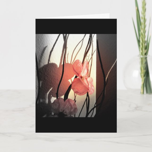 tarjeta de saludo de flores rosadas (Anverso)