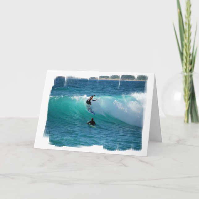 Tarjeta de saludo de fondo Surf (Anverso)
