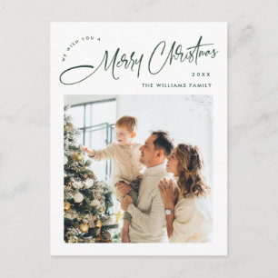 Tarjeta de saludo de foto de Navidad minimalista e
