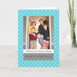 Tarjeta de saludo de fotos de feriado de las estre