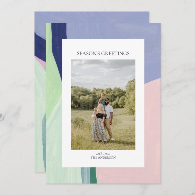 Tarjeta de saludo de fotos de feriado de Navidades (Anverso / Reverso)