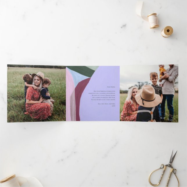 Tarjeta de saludo de fotos de feriado de Navidades (Interior)