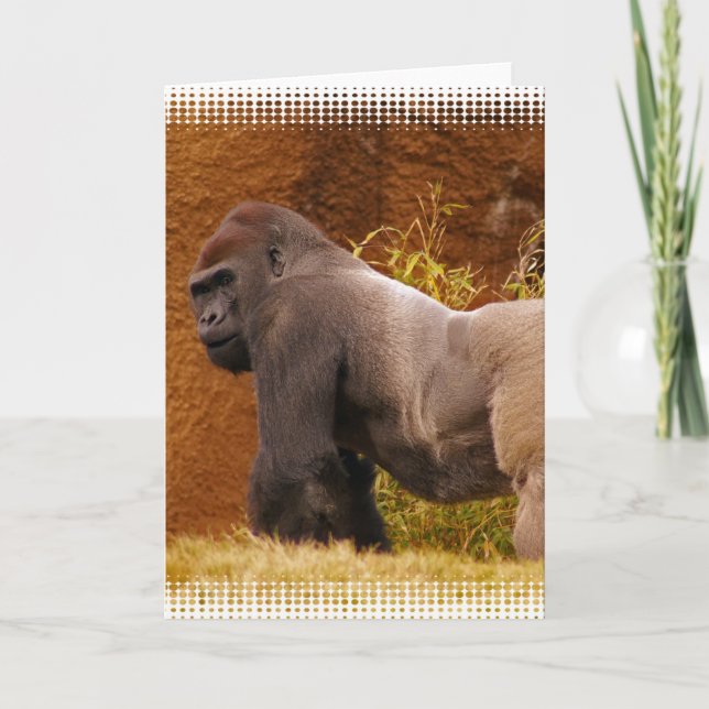 Tarjeta de saludo de fotos de gorila de Silverback (Anverso)