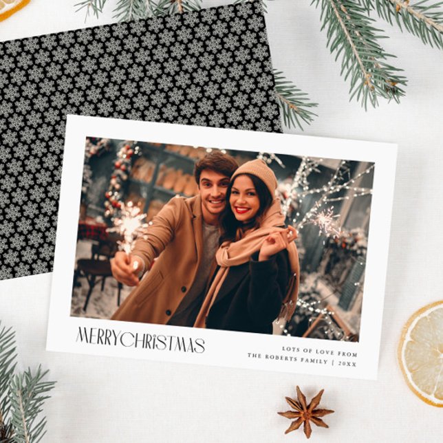 tarjeta de saludo de fotos de navidad minimalista (Subido por el creador)