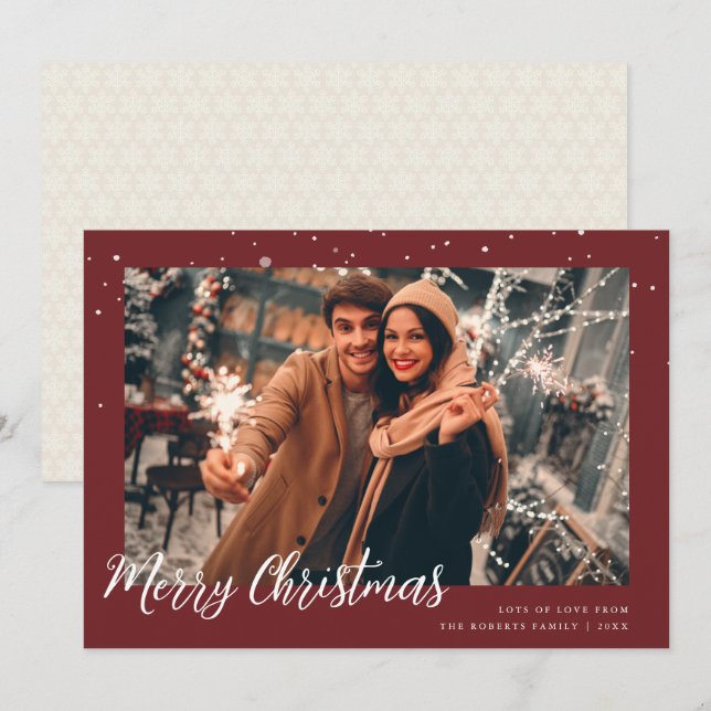 tarjeta de saludo de fotos de navidad moderna (Anverso / Reverso)