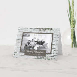 Tarjeta de saludo de fotos de Navidades de Birch W