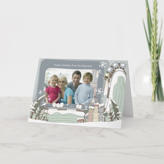 Tarjeta de saludo de fotos de Navidades de la Ciud (Anverso)