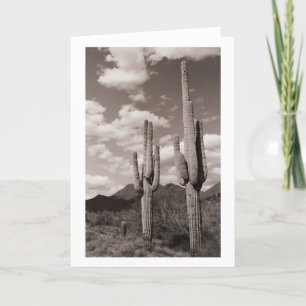 Tarjeta de saludo de fotos del desierto de Saguaro