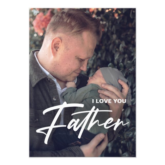 Tarjeta de saludo de fotos del día del padre minim (Frente)