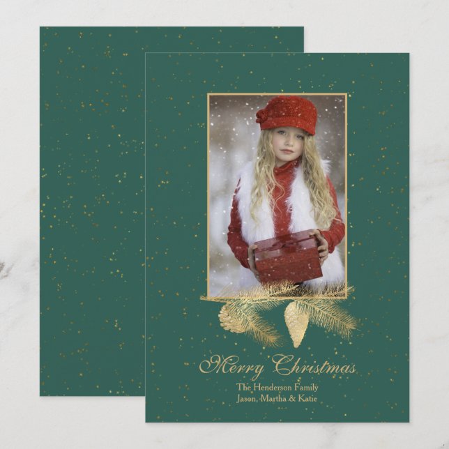 Tarjeta de saludo de fotos para Navidades de Winte (Anverso / Reverso)