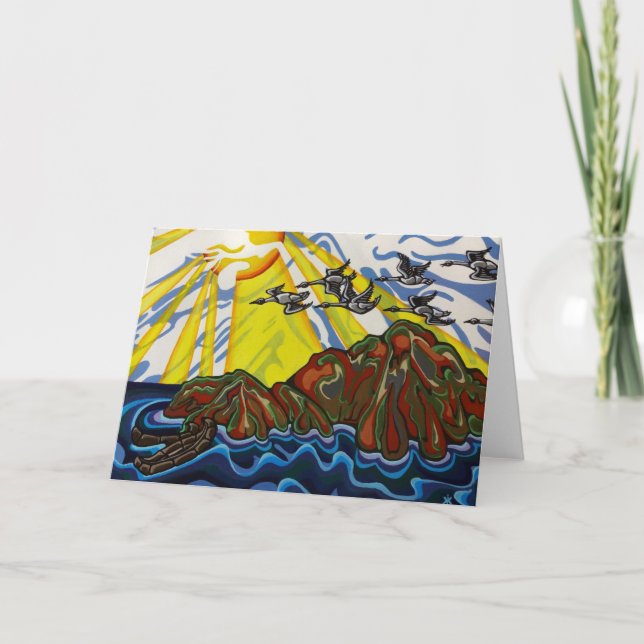 Tarjeta de saludo de gansos (Anverso)