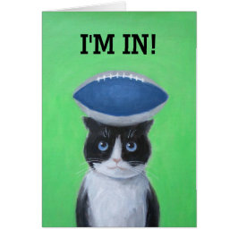 Tarjeta de saludo de gato con bolas