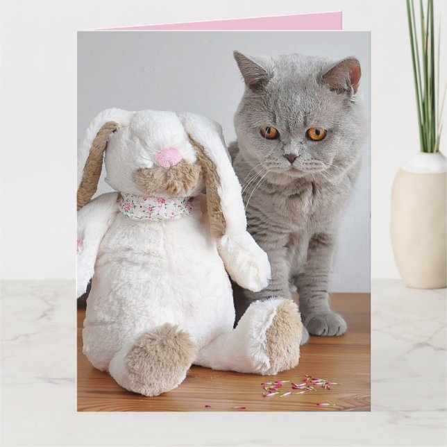 TARJETA DE SALUDO DE GATO DE PASCUA (Anverso)
