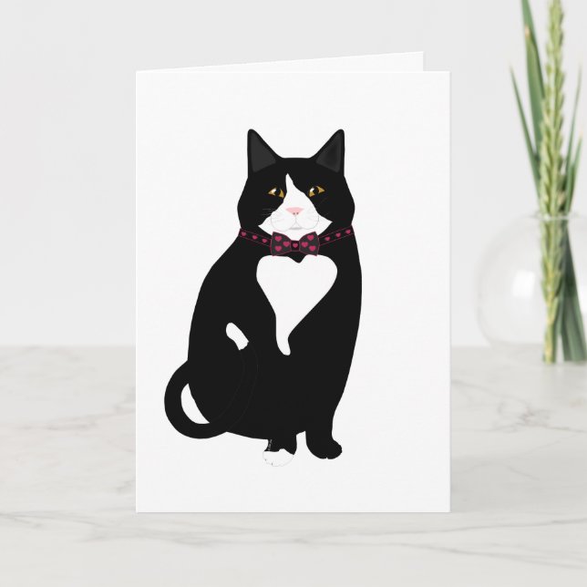 Tarjeta de saludo de gato de San Valentín (Anverso)