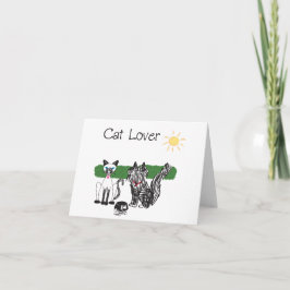 Tarjeta de saludo de gato estilizada