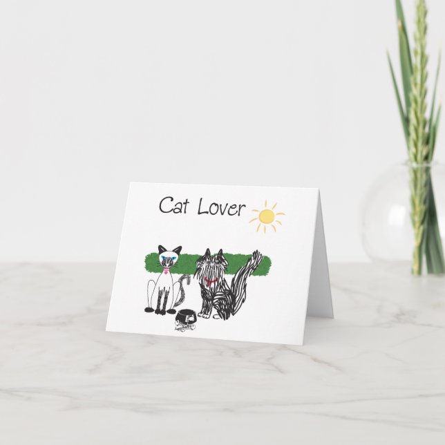 Tarjeta de saludo de gato estilizada (Anverso)