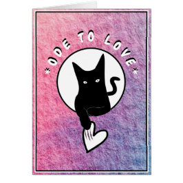 Tarjeta de saludo de gato Ode to Love - Adiela Ako