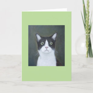 Tarjeta de saludo de gato preocupado