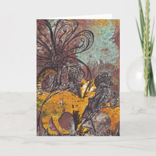 Tarjeta de saludo de gatos de otoño