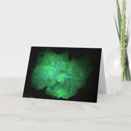 Tarjeta de saludo de Geoda de Trancas bajo luz UV