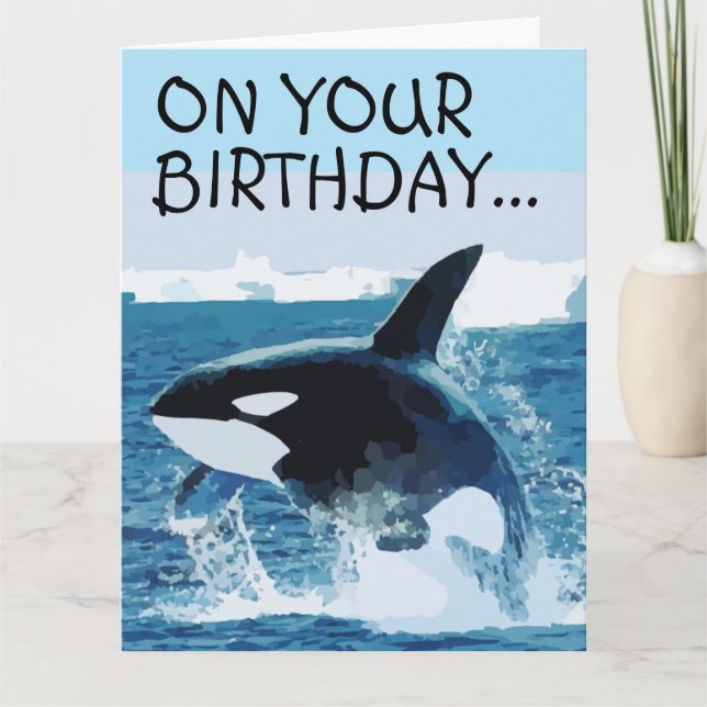 Tarjeta de saludo de GIGANTE WHALE FUNNY BIRTHDAY (Anverso)