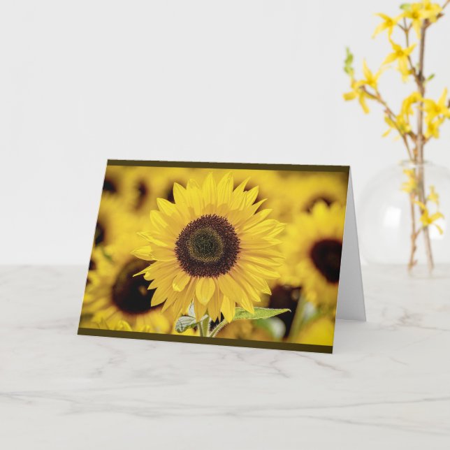Tarjeta de saludo de girasol (flor amarilla)
