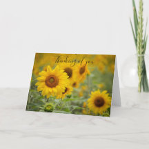 Tarjeta de saludo de girasol pensando en ti