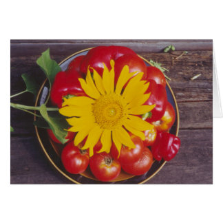 Tarjeta de saludo de girasol Red Pepper de Tomates